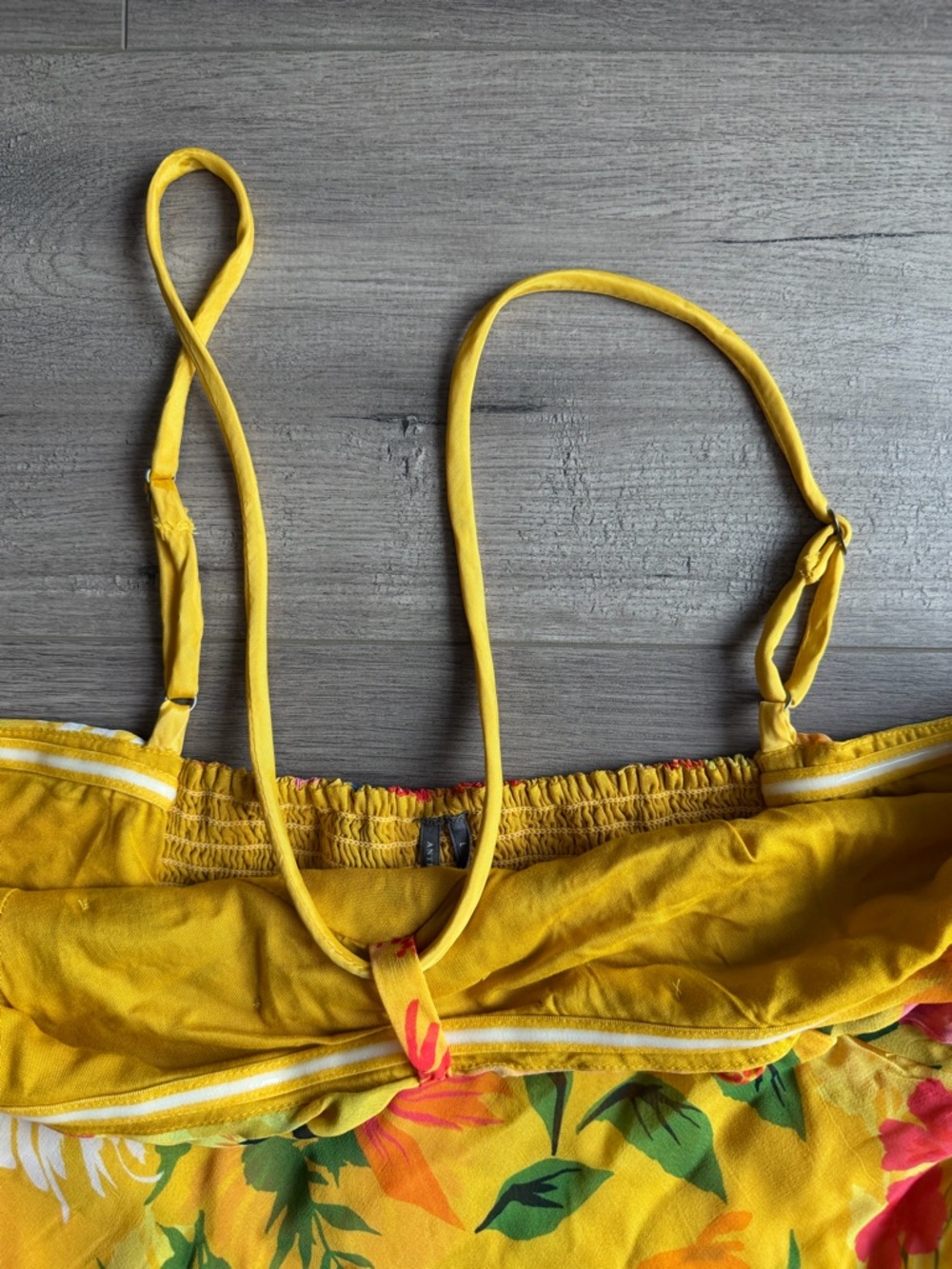 NWT By Anthropologie Halter Slip Dress - yellow floral - size large - Picture 4 of 9